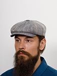 Кепка LIERYS арт. 6883501 8-PANEL CAP LINEN HERRINGBONE (бежевый / синий)